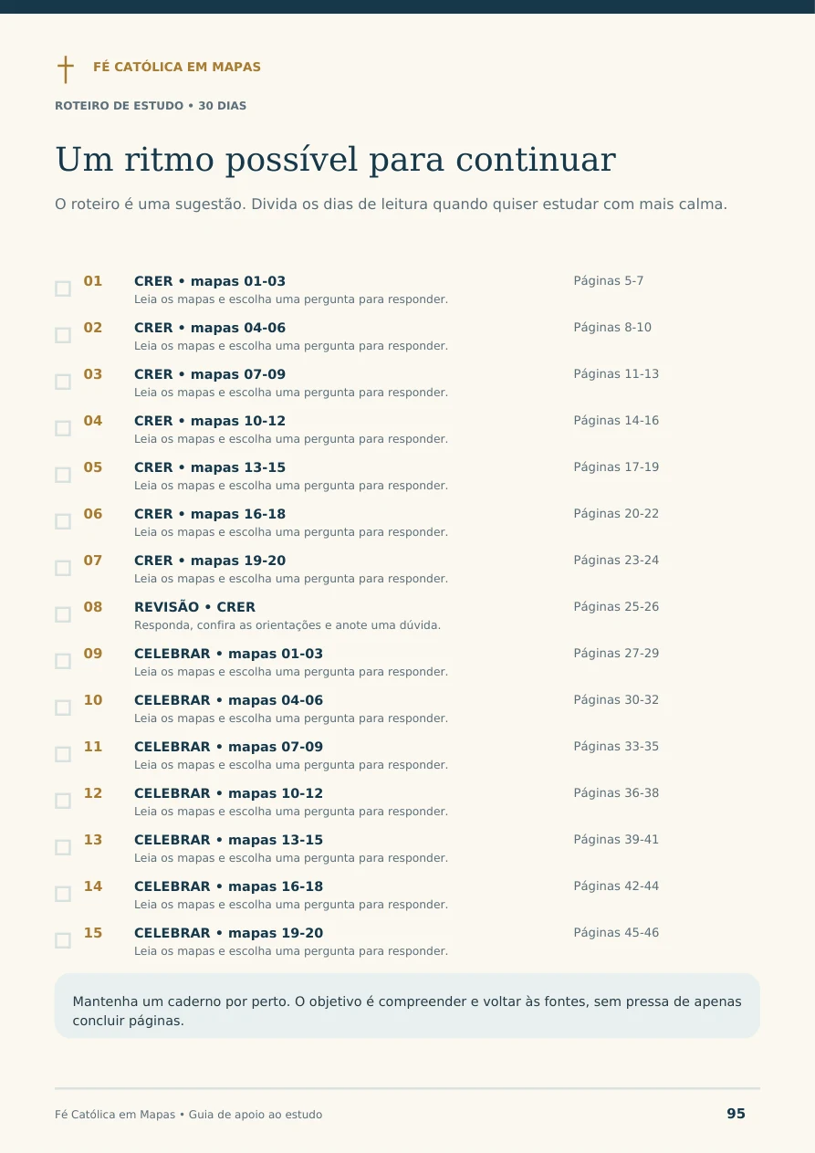 Página real do roteiro de estudo de 30 dias incluído no e-book